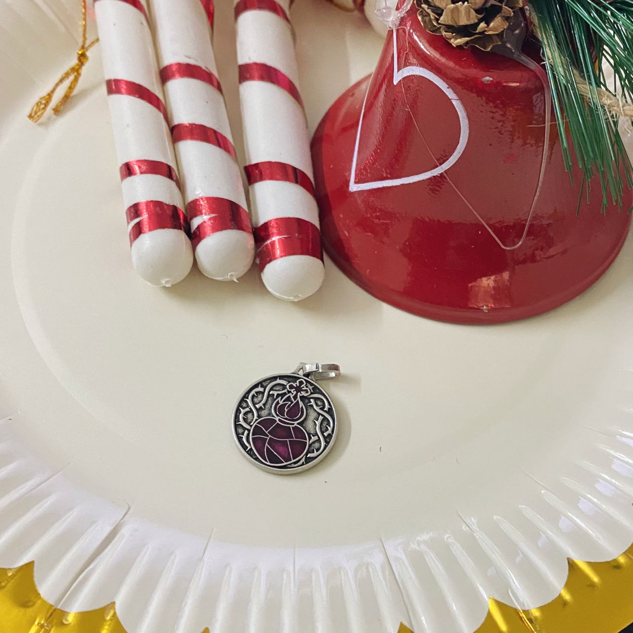 MEDAILLE SACRE COEUR DE JESUS (acier inoxydable)