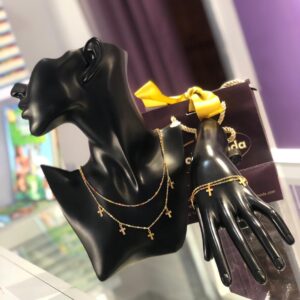 ENSEMBLE CROIX DOUBLE CHAINE DAME