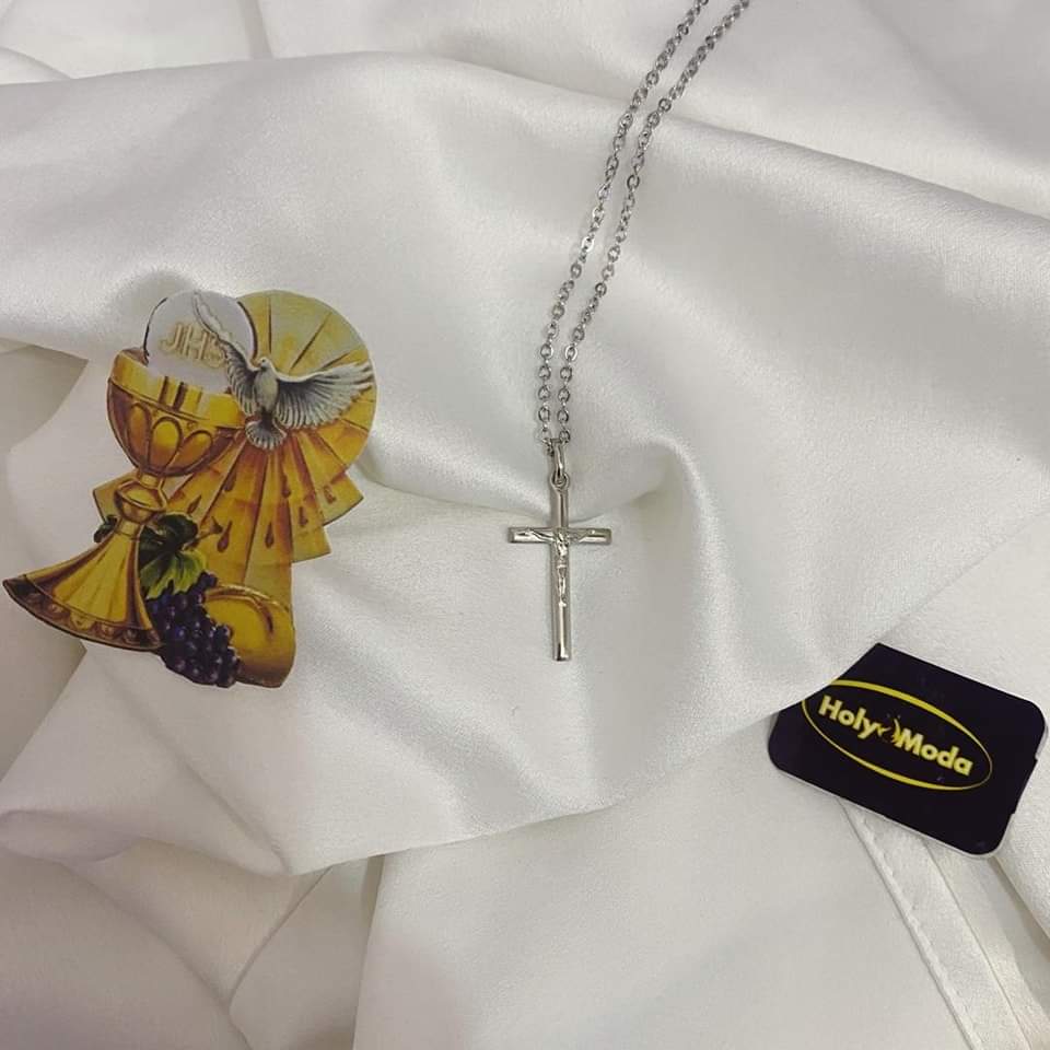 CROIX BISSEAUX CHRIST ( argent blanc 925)