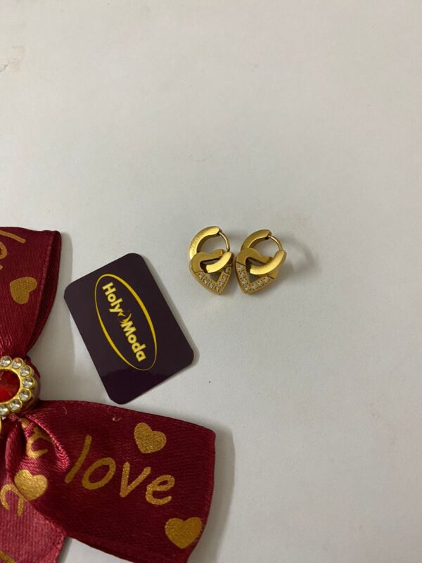 BOUCLE D'OREILLE CREOLE COEUR – Image 2