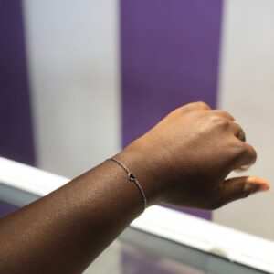 BRACELET COEUR NOIR DAME