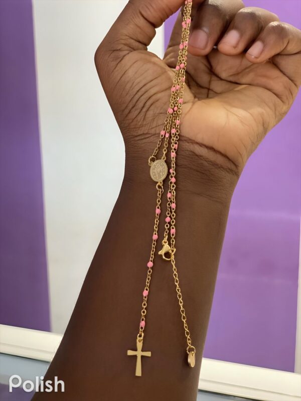 CHAPELET CHAINE PERLE ROSE