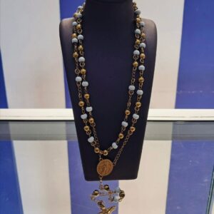 CHAPELET PLAQUE 2 TONS OR\BLANC