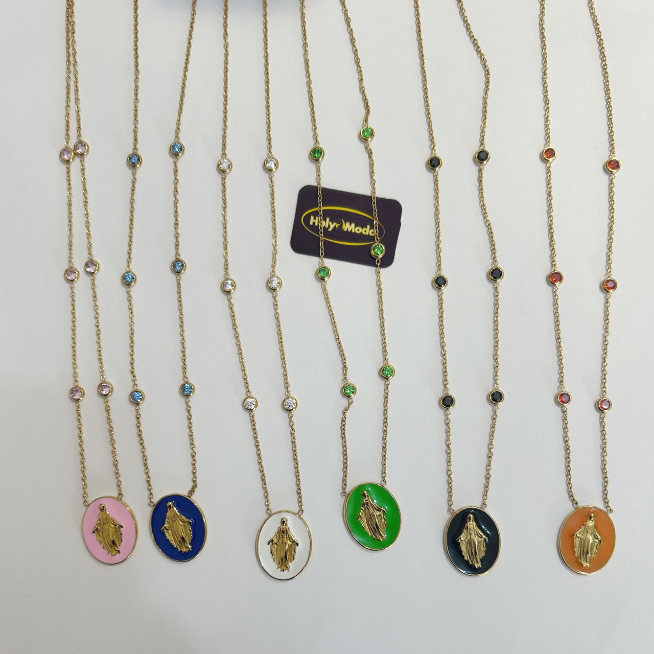 CHAINE MEDAILLE MIRACULEUSE COLOREE