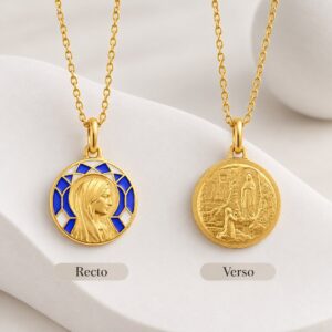 MEDAILLE VITRAIL BLEU