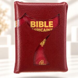 LA BIBLE AFRICAINE ROUGE  AVEC PROTEGE