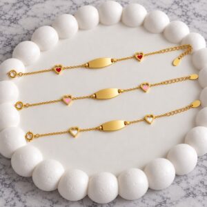 BRACELET COEUR PL OR COLORE