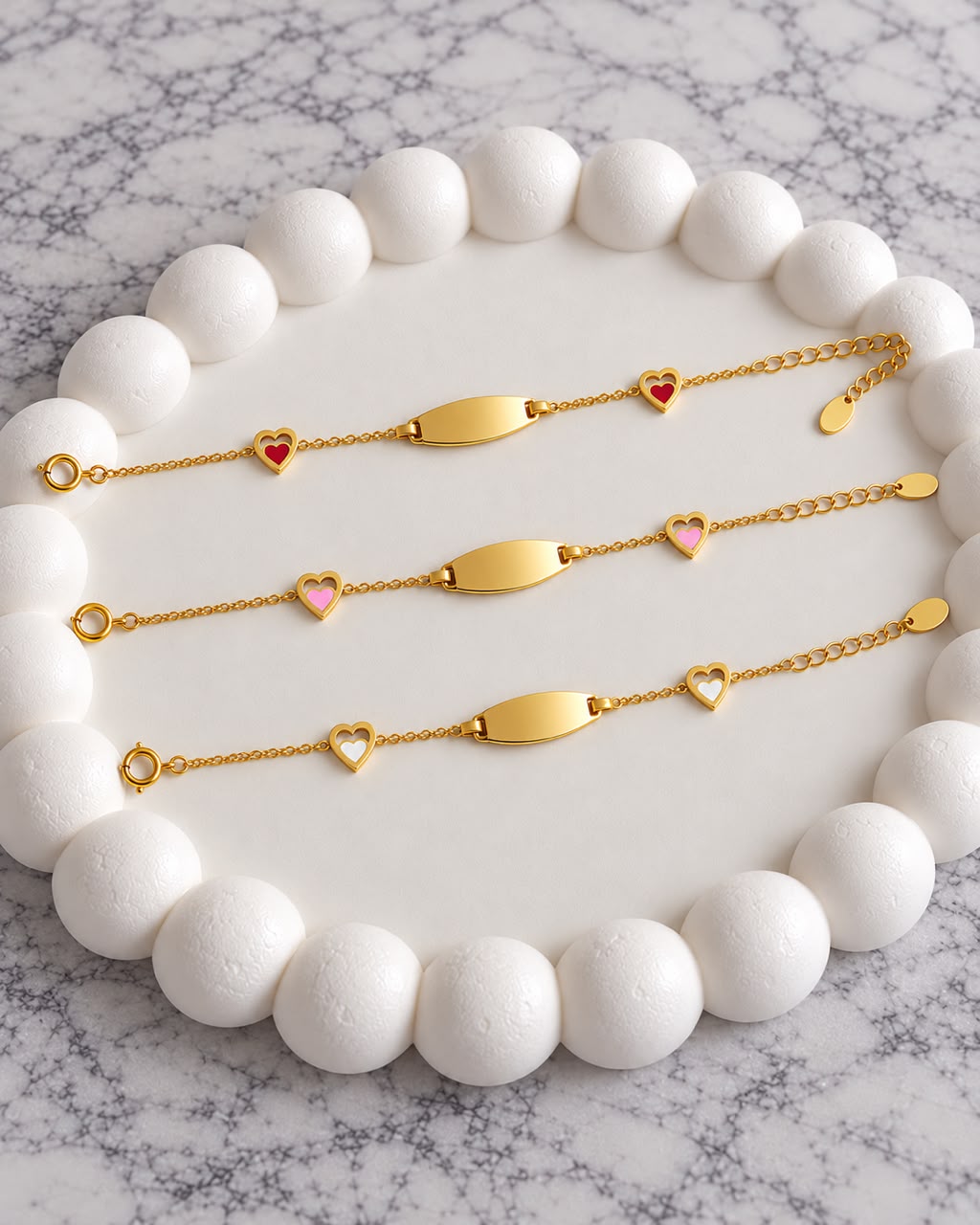 BRACELET COEUR PL OR COLORE