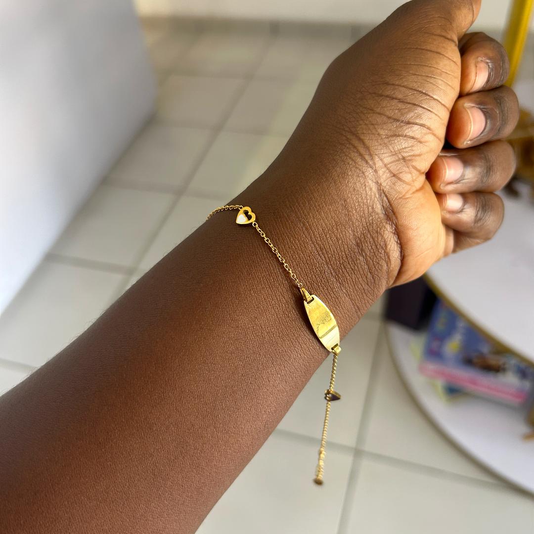 BRACELET COEUR PL OR COLORE – Image 4