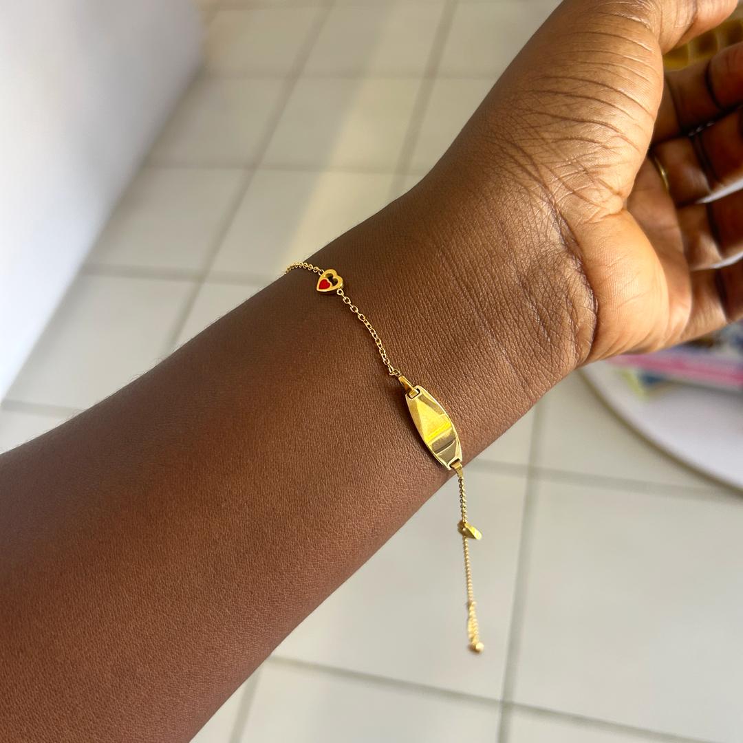 BRACELET COEUR PL OR COLORE – Image 2