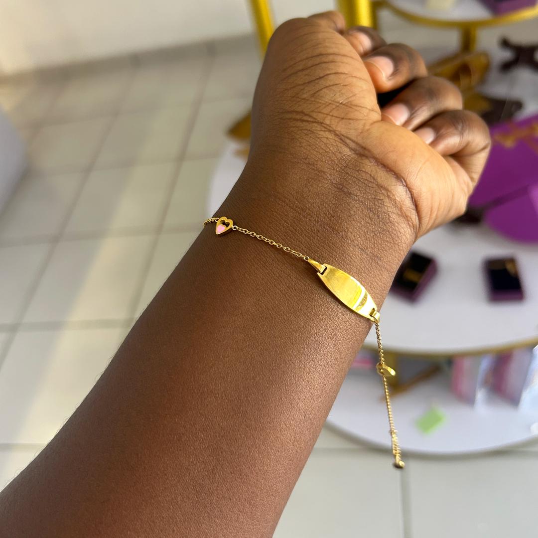 BRACELET COEUR PL OR COLORE – Image 3