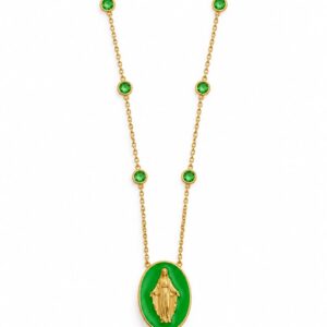 MEDAILLE MIRACULEUSE PIERRE VERTE