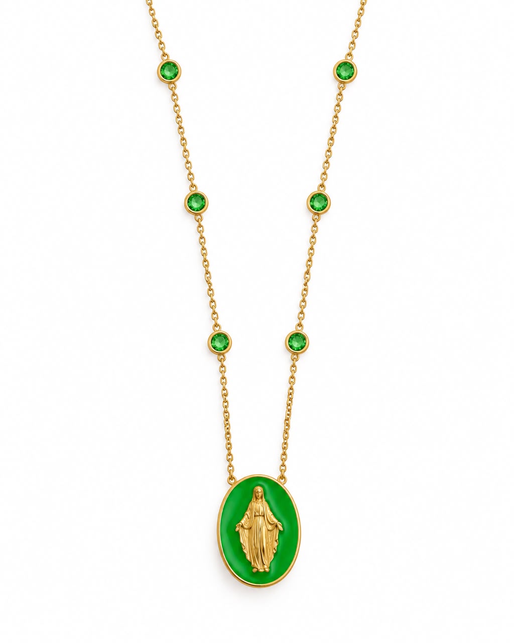 MEDAILLE MIRACULEUSE PIERRE VERTE